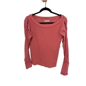 Free People We The Free Daisy Ribbed Braided Cotton Long Sleeve Y2K Bratz Barbie